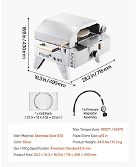 Cozito Outdoor Gas Pizza Oven, 13 inches Pizza Maker with Cordierite Stone