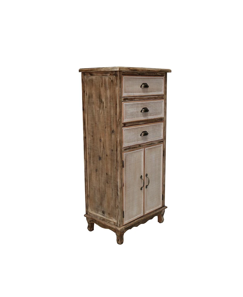 Streamdale Furniture Wooden Storage Cabinet with Cutout Door and 3 Drawers