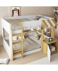 Streamdale Furniture Bunk Bed with Desk, Storage, Ladder and Usb Ports