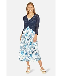 Yumi Women's Crochet Cotton Twisted Bolero Cardigan