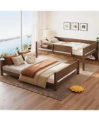 Streamdale Furniture Solid Wood Bunk Bed with Storage Shelves