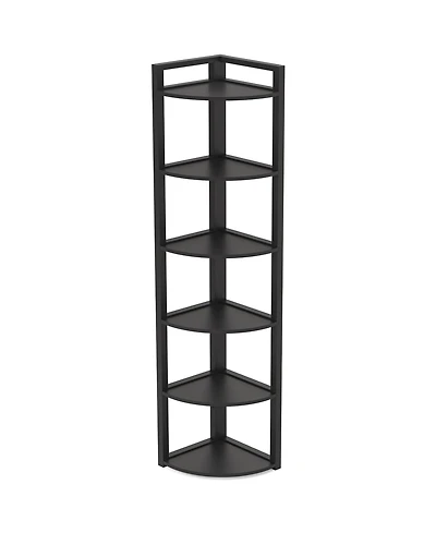 Slickblue Modern 6 Tier Corner Bookcase with Open Display Shelves