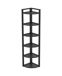 Slickblue Modern 6 Tier Corner Bookcase with Open Display Shelves