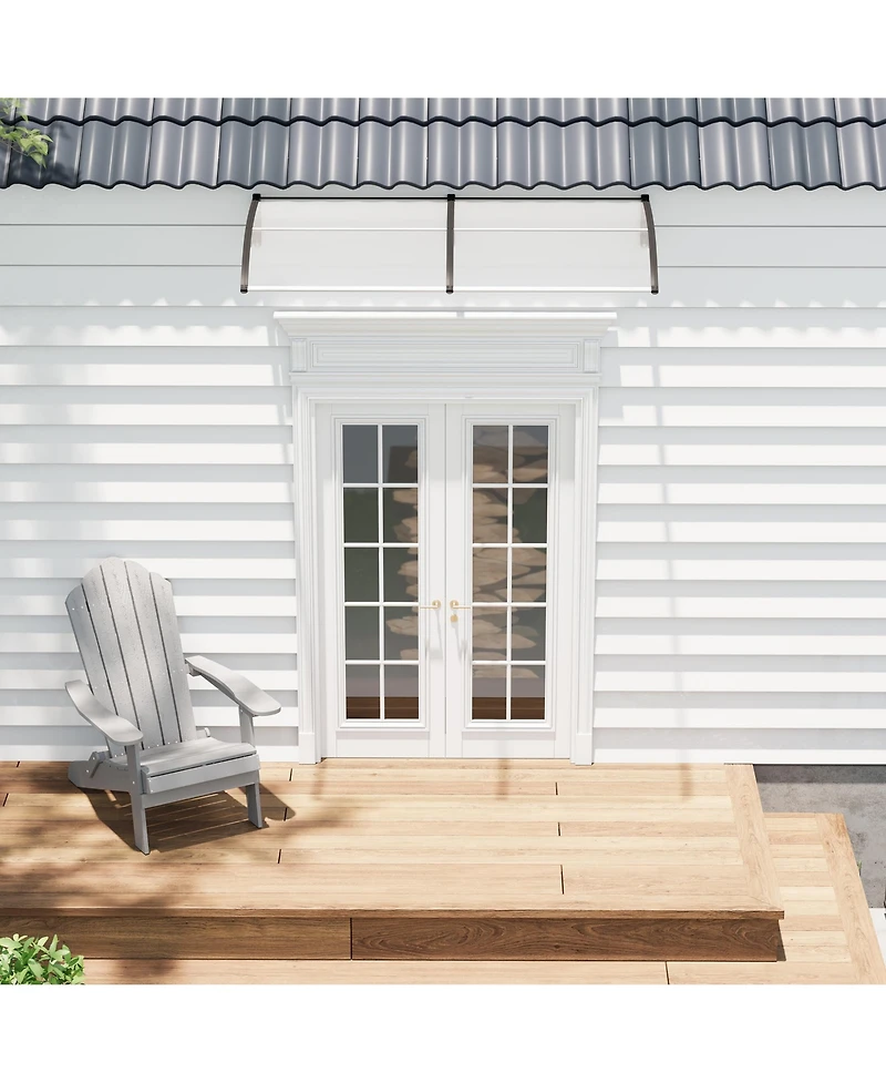 gaomon 40inchx80inches Window Awning Canopy Exterior, Polycarbonate Cover, for Door Entrance, Clear