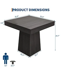 gaomon 31.5" Modern Wood Farmhouse Kitchen Square Dining Table for Kitchen, Living Room, Cafe, Apartment, Small Spaces