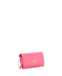 Pre-Owned Prada Small Wallet on Strap Saffiano Leather