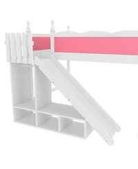 Streamdale Furniture Loft Bed with Storage, Wardrobe, Slide, and Ladder