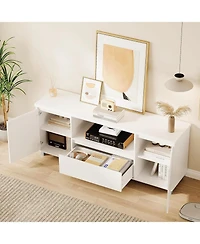 gaomon Tv Stand for Living Room Tv Console with Drawer and 2 Cabinets Tv Media Console Cabinet for Living Room and Bedroom simple change to inches