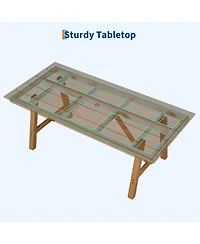 gaomon 66.9" Outdoor Hdpe Garden Dining Table for 4-6 for Backyard