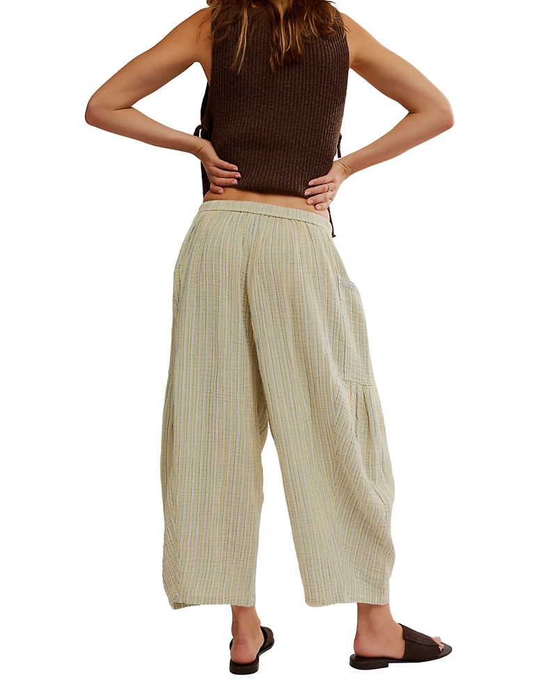 Free People Women's Quinn Mid-Rise Striped Pants