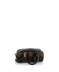 Pre-Owned Loewe 23 Amazona Cropped Bag Tartan Suede and Leather