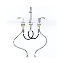 Phying 2-Handle 8 inch Widespread Bathroom Sink Faucet Brushed Nickel Lavatory Faucet 3 Hole 360degree(s) Swivel Spout Vanity Sink Basin Faucets