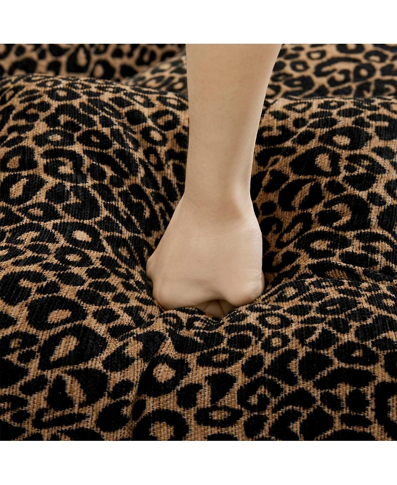 Streamdale Furniture Comfy Chenille Leopard Loveseat Sofa with Tassels