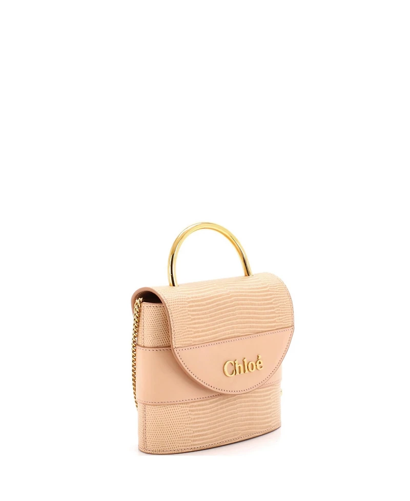 Pre-Owned Chloe Small Aby Lock Bag Embossed Leather