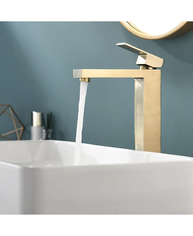 Phying Bathroom Faucet, Brushed Faucet for Bathroom Sink, Single Hole Bathroom Faucet Modern Single Handle Vanity Basin Faucet