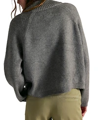 Free People Women's Mock Neck Zip-Front Cardigan Sweater