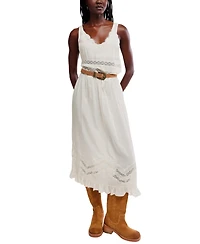 Free People Women's Scoop Neck Voile & Lace Midi Dress
