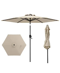 Gouun 7.5 feet Heavy Duty Patio Market Umbrella with Push Button Tilt