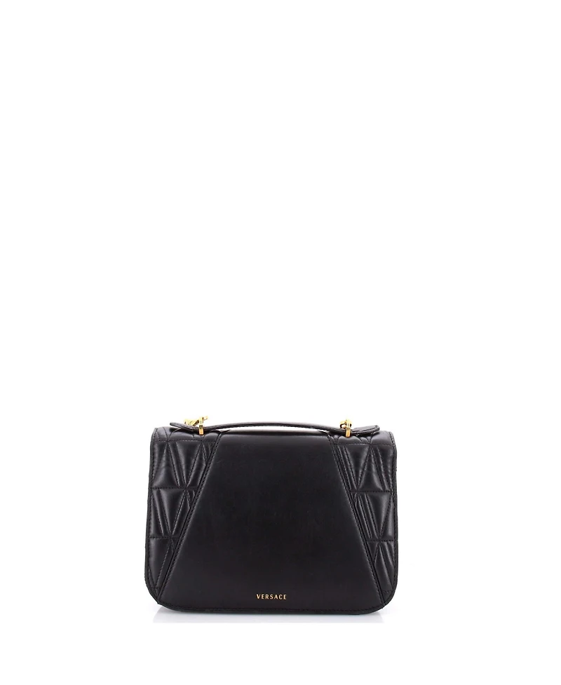 Pre-Owned Versace Small Virtus Flap Shoulder Bag Quilted Leather