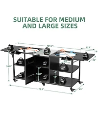 Streamdale Furniture Outdoor Grill Cart for Two Large Big Egg or Kamado Joe Grills