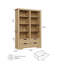 gaomon Tall Bookcase and Bookshelves with Storage, Large Freestanding Display Storage Shelves
