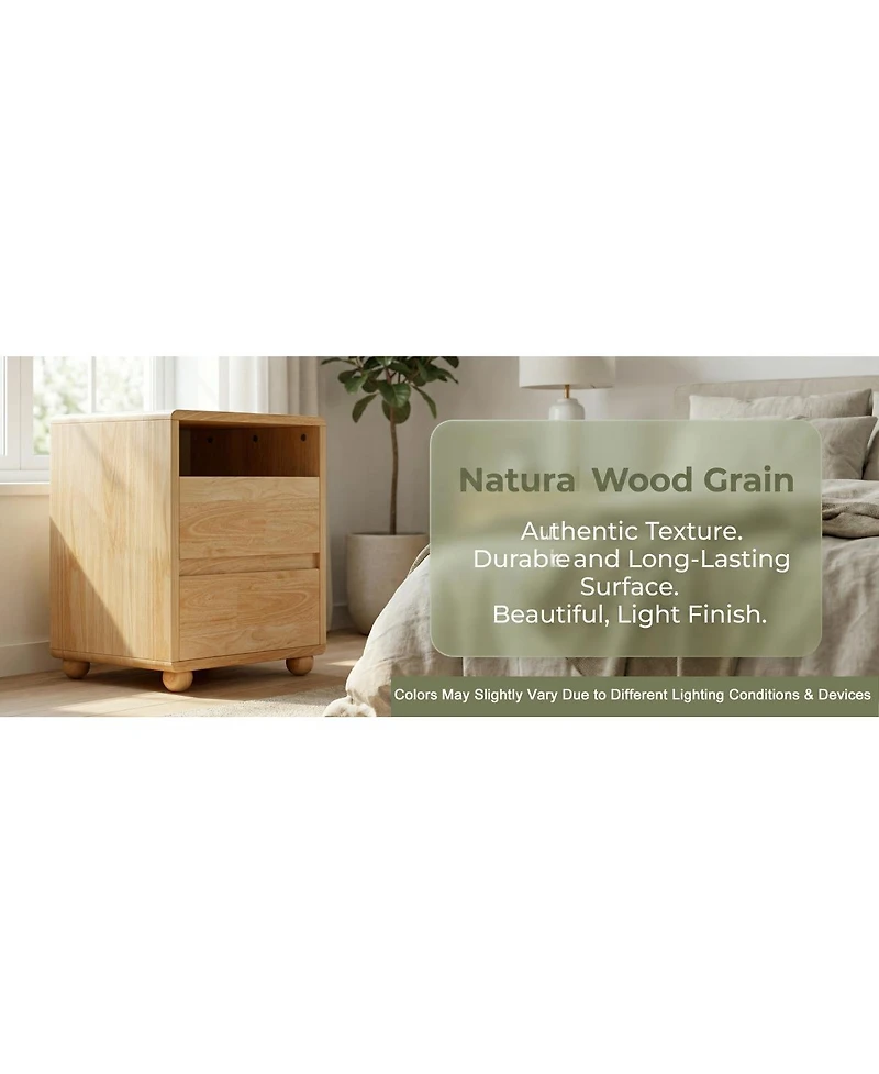 Streamdale Furniture Modern 20 inches Nightstand Charger and Shelves