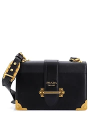 Pre-Owned Prada Large Cahier Crossbody Bag Leather and Saffiano Leather