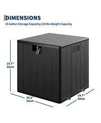 GarveeLife 80 Gallon Resin Deck Box Waterproof Weather Resistant Outdoor Storage Container with Lockable Lid Handles Heavy Duty 350 Lb Capacity