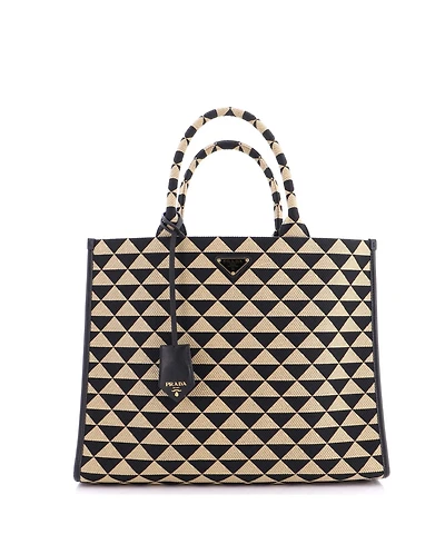 Pre-Owned Prada Large Symbole Shopper Tote Jacquard