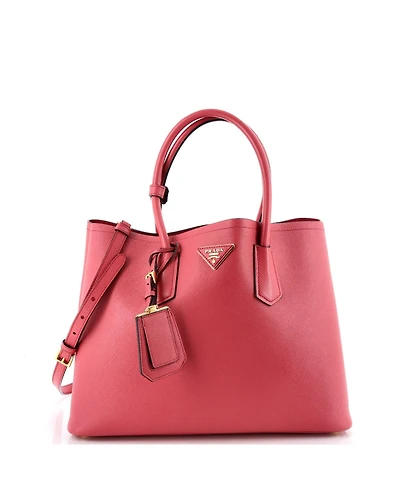 Pre-Owned Prada Large Cuir Double Tote Saffiano Leather