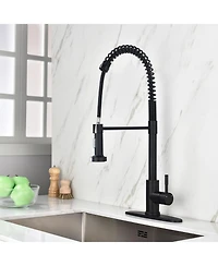 Phying 360 Degree Swivel High Arc Kitchen Faucet Single Handle Temperature Flow Control Pull Out Sprayer Faucet with Automatic