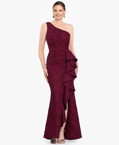 Betsy & Adam Women's One-Shoulder Ball Gown
