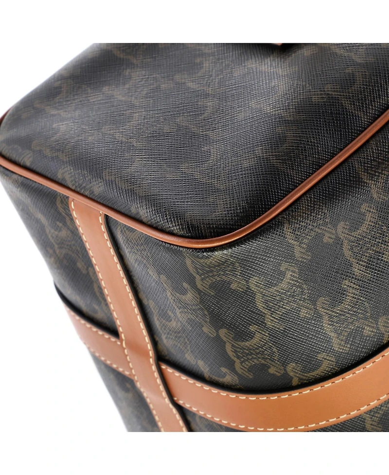 Pre-Owned Celine Medium Boston Bag Triomphe Coated Canvas