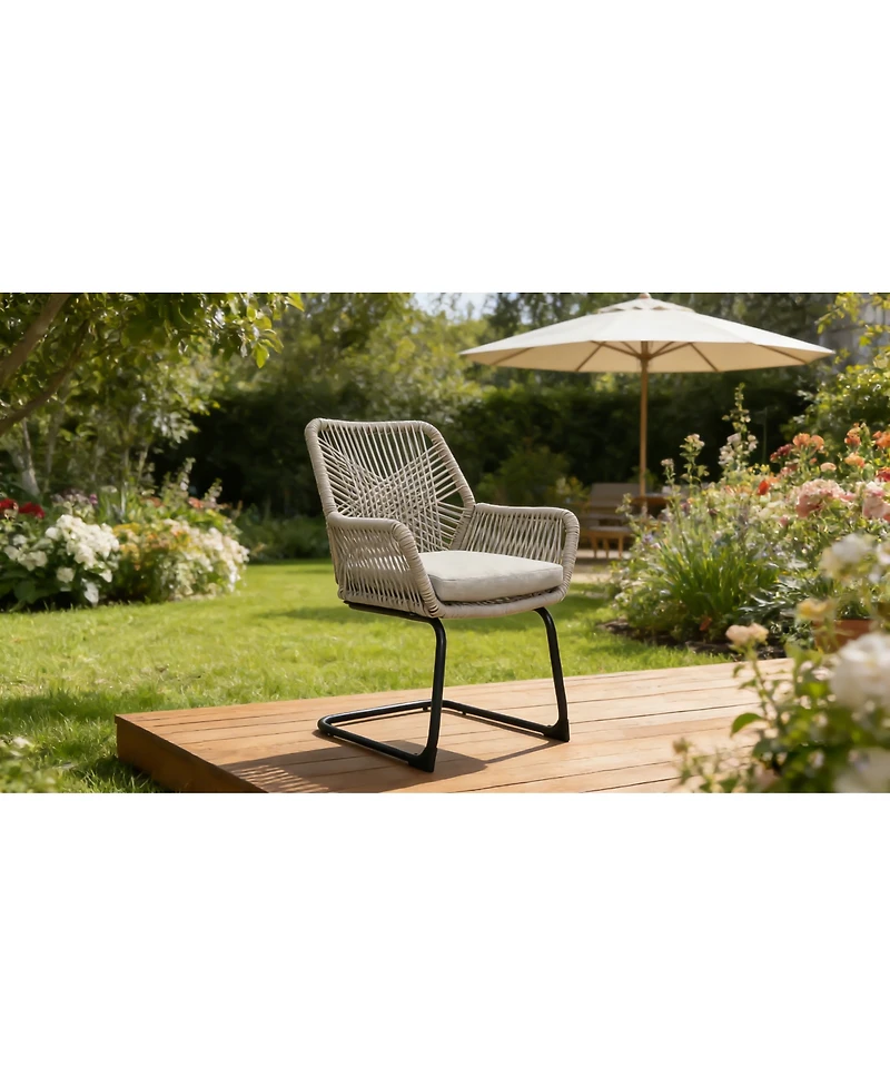 Streamdale Furniture Pe Rattan Outdoor Armchairs with Cushions, Set of 2