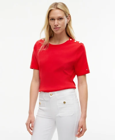 Tommy Hilfiger Women's Ribbed Boxy Crewneck T-Shirt
