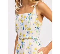 En Saison Women's Audery Belted Tie-Shoulder Dress