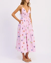 En Saison Women's V-Neck Fruit Medley Dress