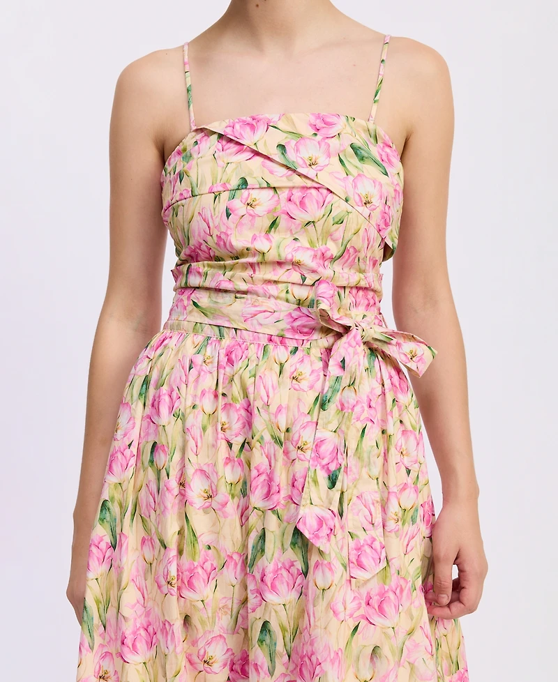 En Saison Women's Arya Straight Neck Maxi Dress