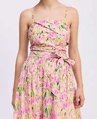 En Saison Women's Arya Straight Neck Maxi Dress