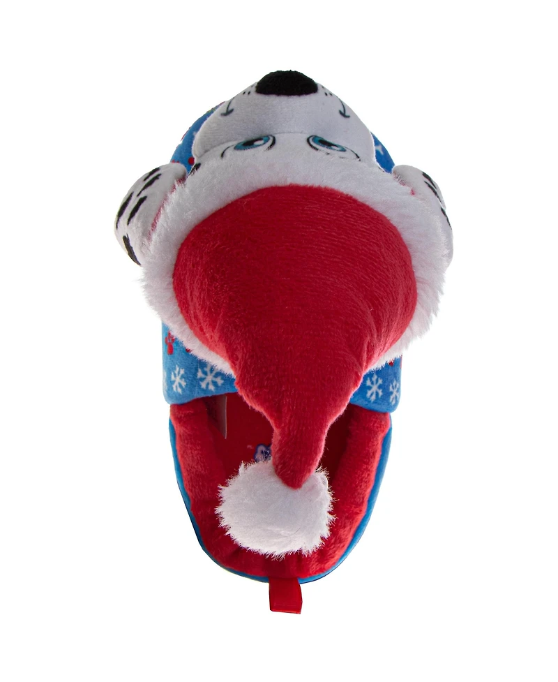 Nickelodeon Toddler Paw Patrol Chase and Marshall Boys' Christmas Slippers Cozy Plush Santa House Shoes