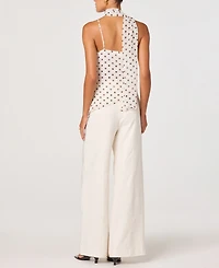 Astr the Label Women's Chiffon Cowl Neck Scarf Top