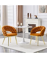 Streamdale Furniture Set of 2 Velvet Bubble Chairs with Legs, Modern Accent Chairs