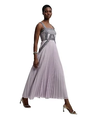 Karen Millen Petite Embellished Pleated Midi Dress