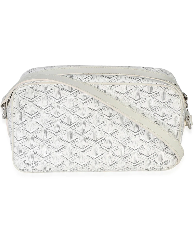 Pre-Owned Goyard White Goyardine Heart Canvas Sac Cap Vertn Pm