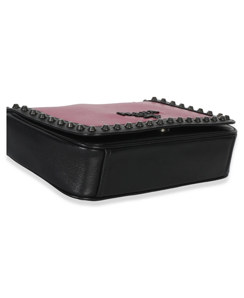 Pre-Owned Prada Black Pink Calfskin Glace Studded Chain Flap