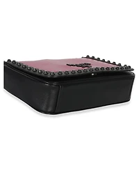Pre-Owned Prada Black Pink Calfskin Glace Studded Chain Flap