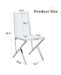 Streamdale Furniture 4 Pack metal framed Pu dining chairs, ergonomic, simple and luxurious