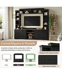 Streamdale Furniture 4-in-1 Farmhouse Tv Stand with Bookshelf for TVs Up to 70"