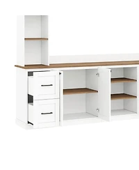 Streamdale Furniture 4-in-1 Farmhouse Tv Stand with Bookshelf for TVs Up to 70"