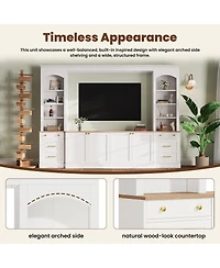 Streamdale Furniture Farmhouse Arched 106" Entertainment Center with Bookshelves